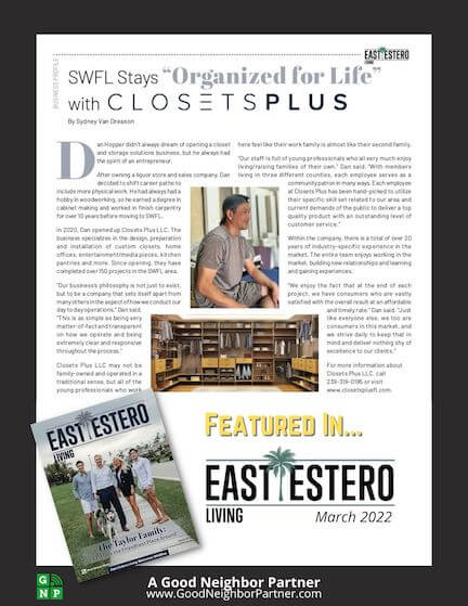 Closets Plus | East Estero Living - March 2022