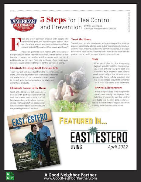 Feature Business Story | East Estero Living Magazine | American Allegiance Pest Control - April 2022