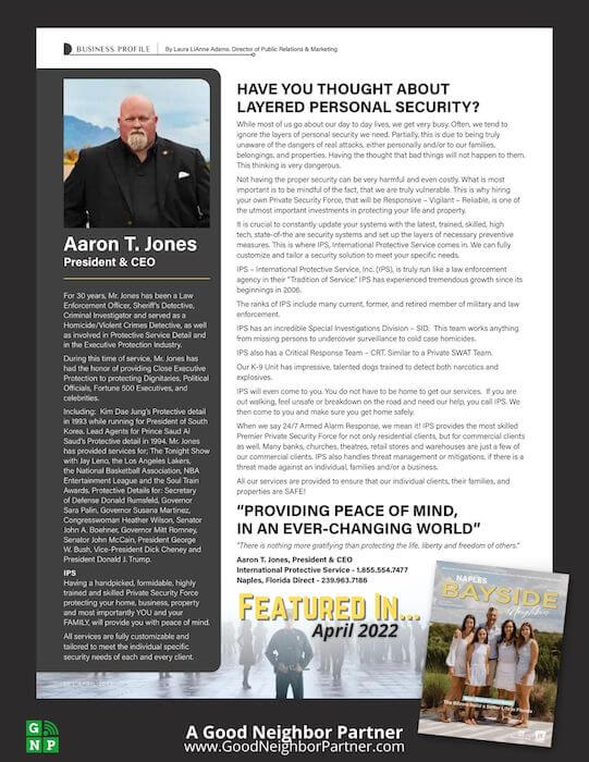 IPS - International Protective Services | Naples Bayside Neighbors | Feature Story - April 2022